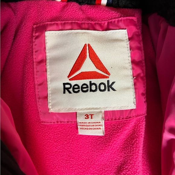 Reebok toddler girl's heavyweight puffer hoodie jacket pink 3T - Picture 5 of 6